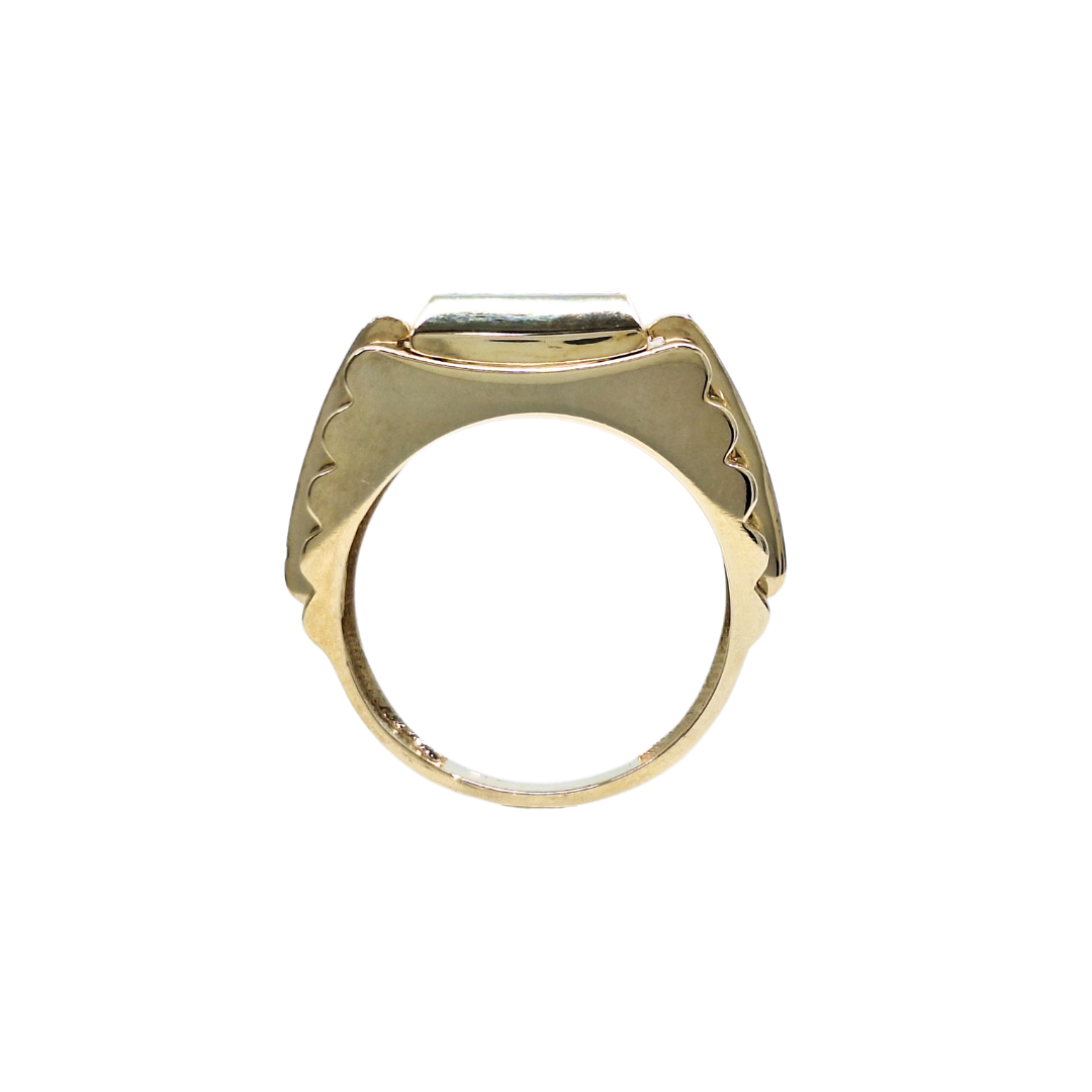 9ct Yellow Gold Cubic Zirconia Signet Ring