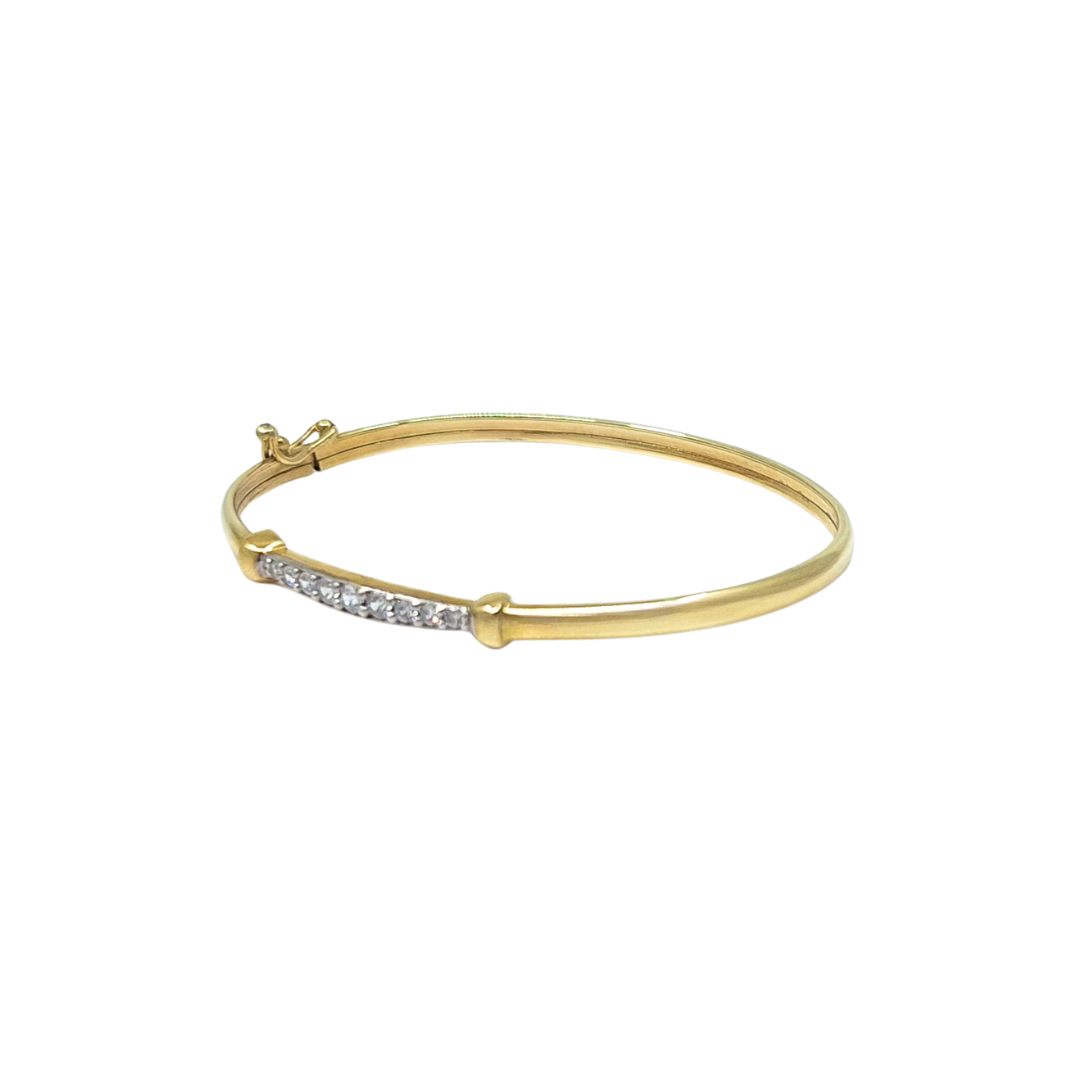9ct Yellow Gold Baby CZ Bangle