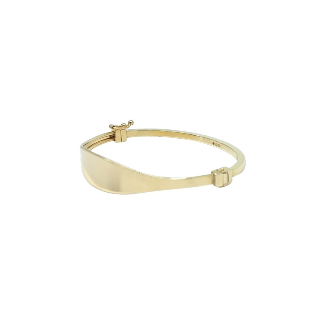 9ct Yellow Gold Baby identity Hinged Bangle