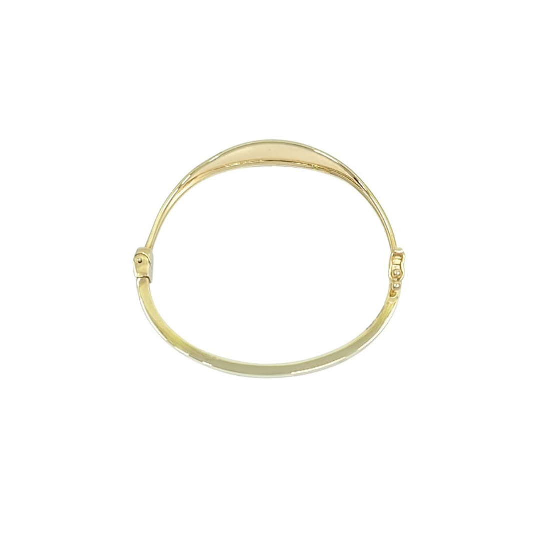 9ct Yellow Gold Baby identity Hinged Bangle