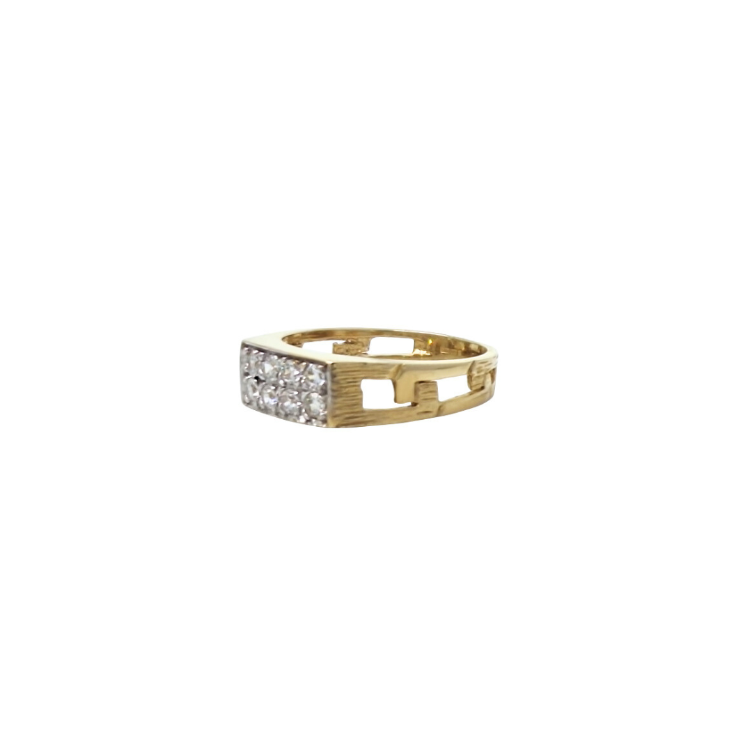 9ct Yellow Gold Children's CZ Signet Ring