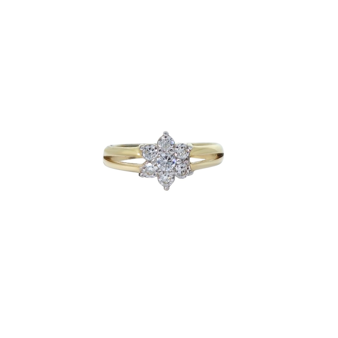 9ct Yellow Gold Children's CZ Flower Ring