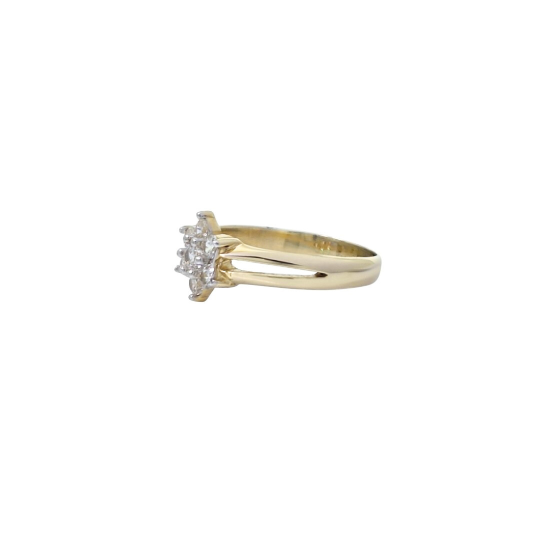 9ct Yellow Gold Children's CZ Flower Ring