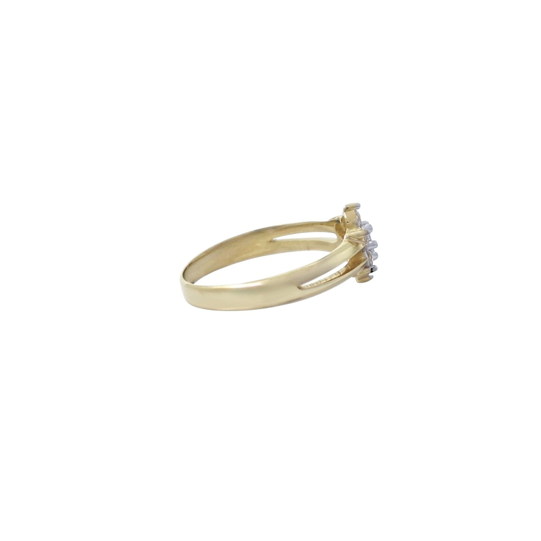 9ct Yellow Gold Children's CZ Flower Ring