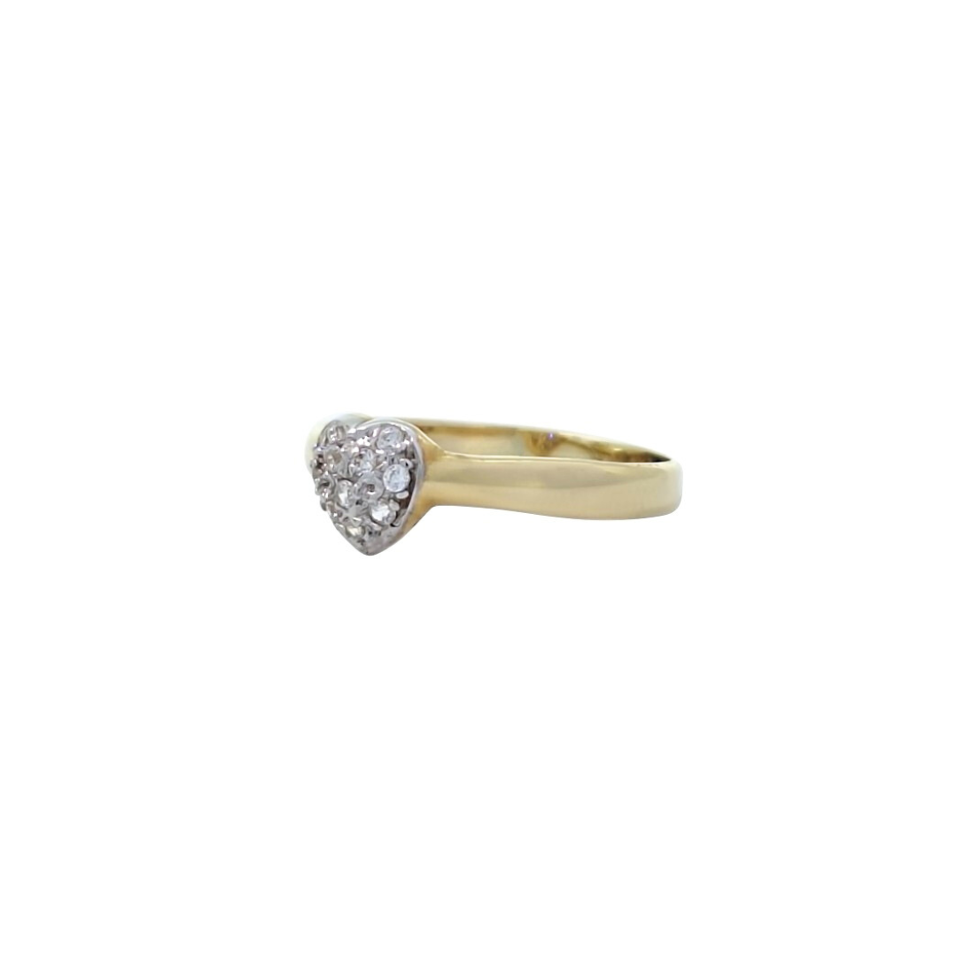 9ct Yellow Gold Children's Heart CZ Ring