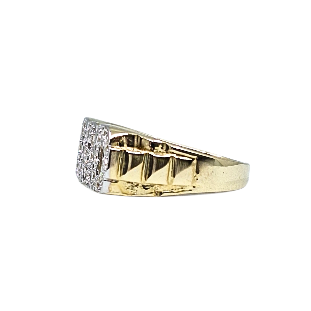 9ct Yellow Gold Cubic Zirconia Dad Ring
