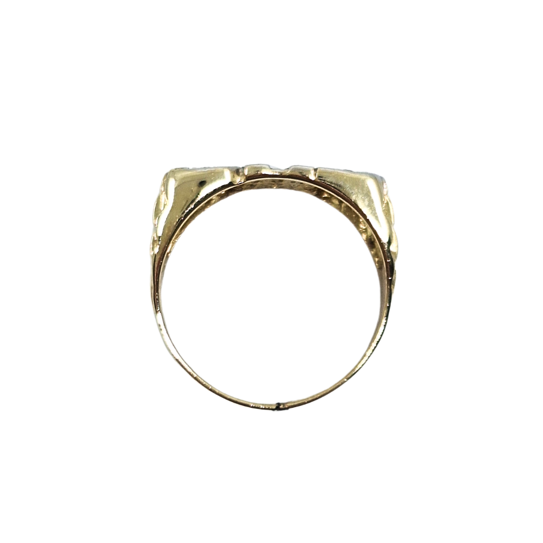 9ct Yellow Gold Cubic Zirconia Dad Ring