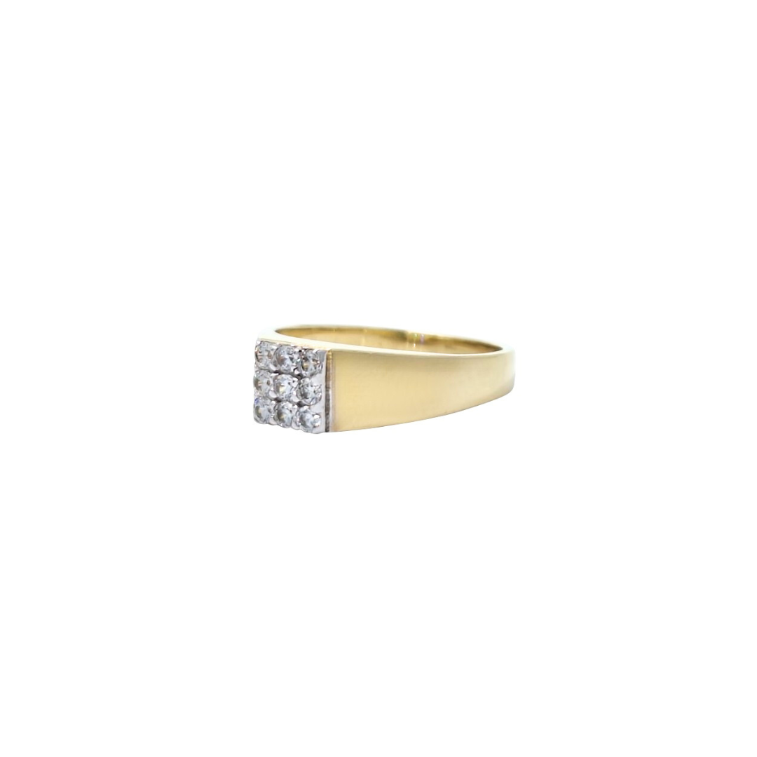 9ct Yellow Gold Children's CZ Signet Ring