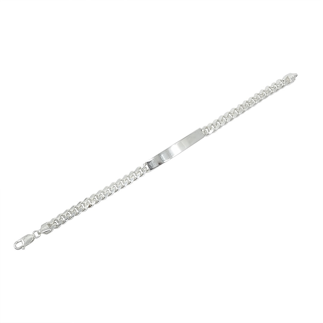 Silver Identity Curb Bracelet 8 inches