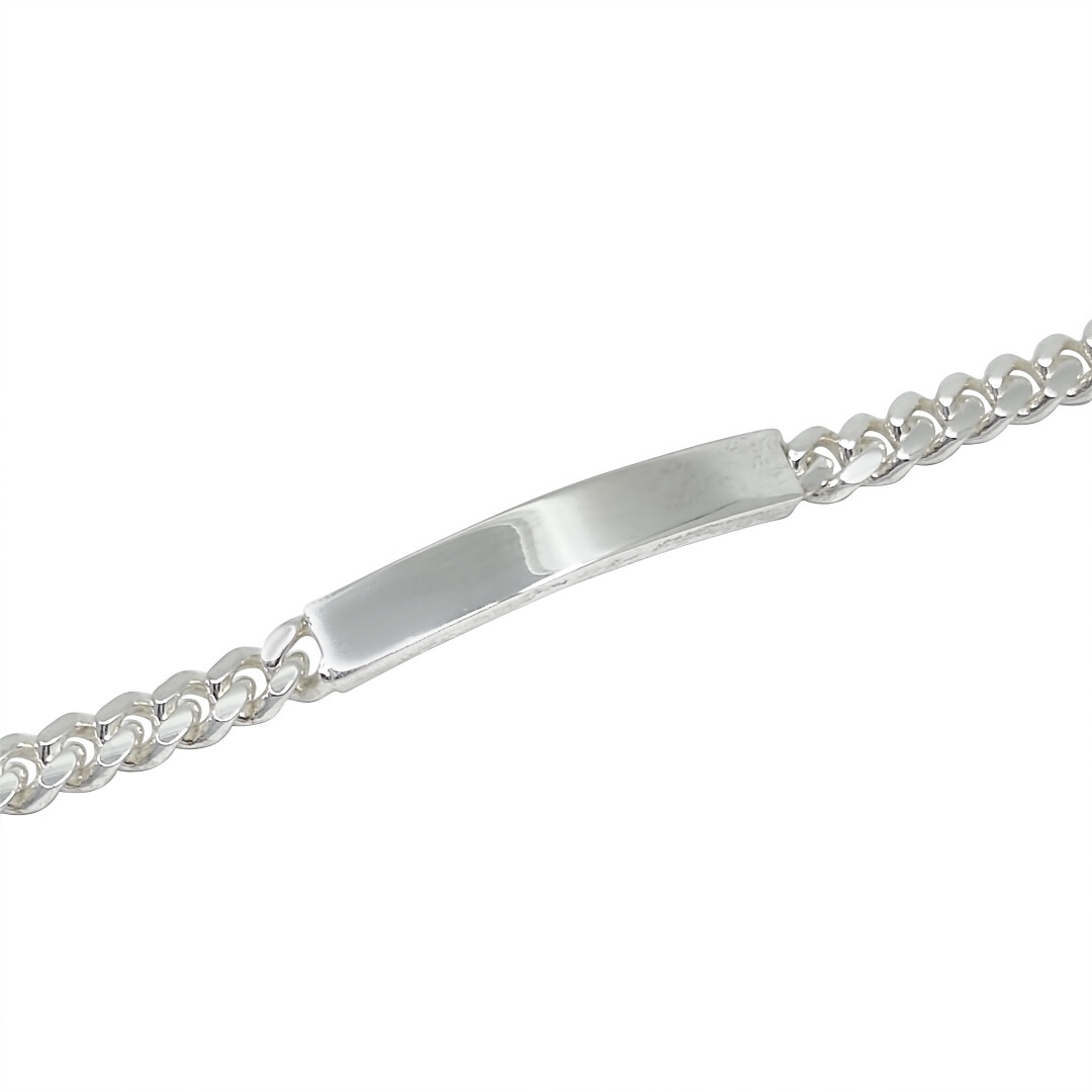 Silver Identity Curb Bracelet 8 inches