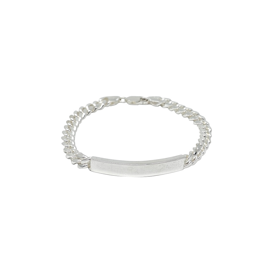 Silver Identity Curb Bracelet 8 inches