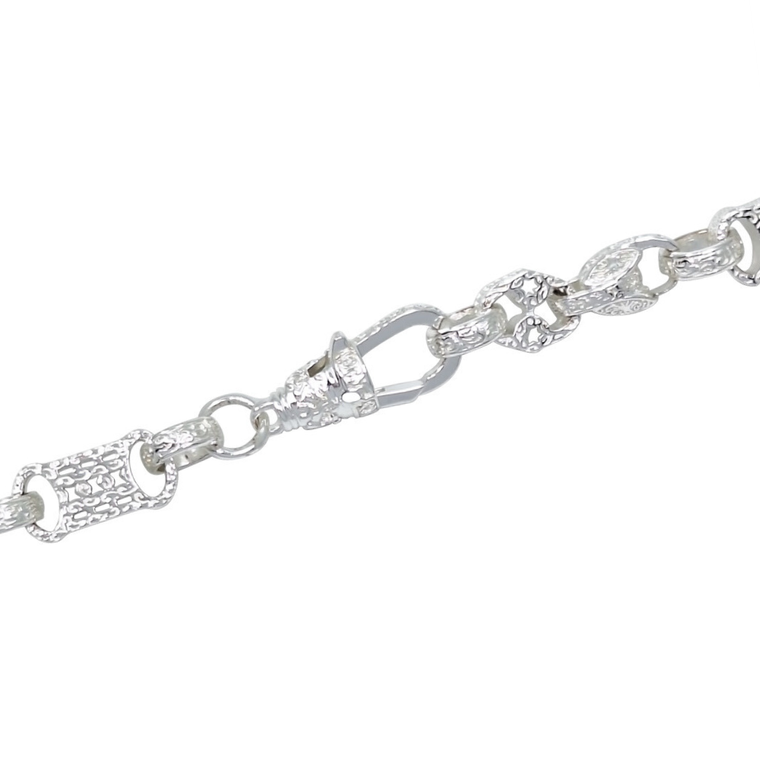 Silver Mixed Link Chain 24 Inches