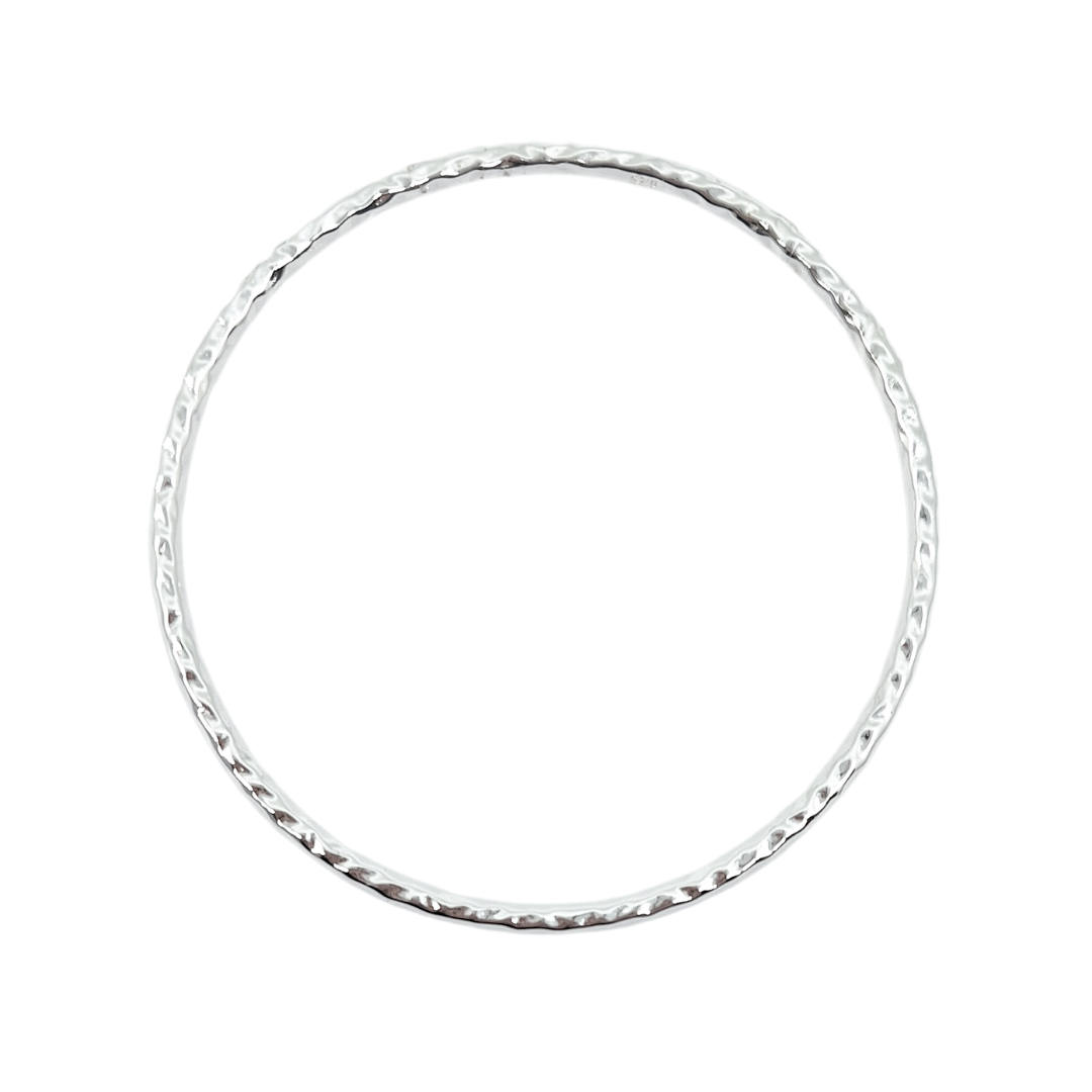 Silver Round Textured Bangle
