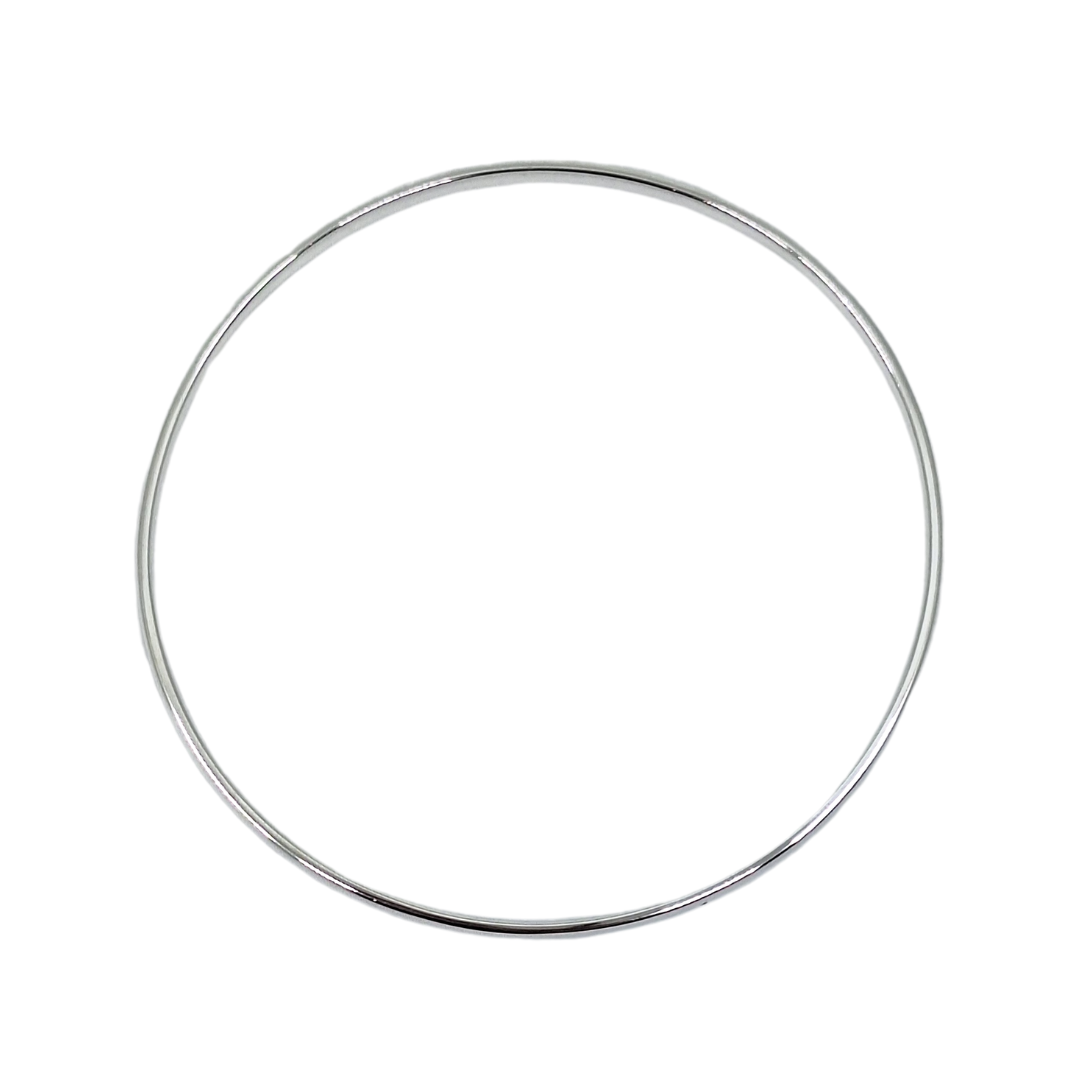 Silver Round Plain Bangle