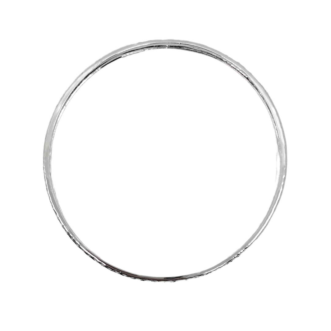 Silver Round Engraved Bangle