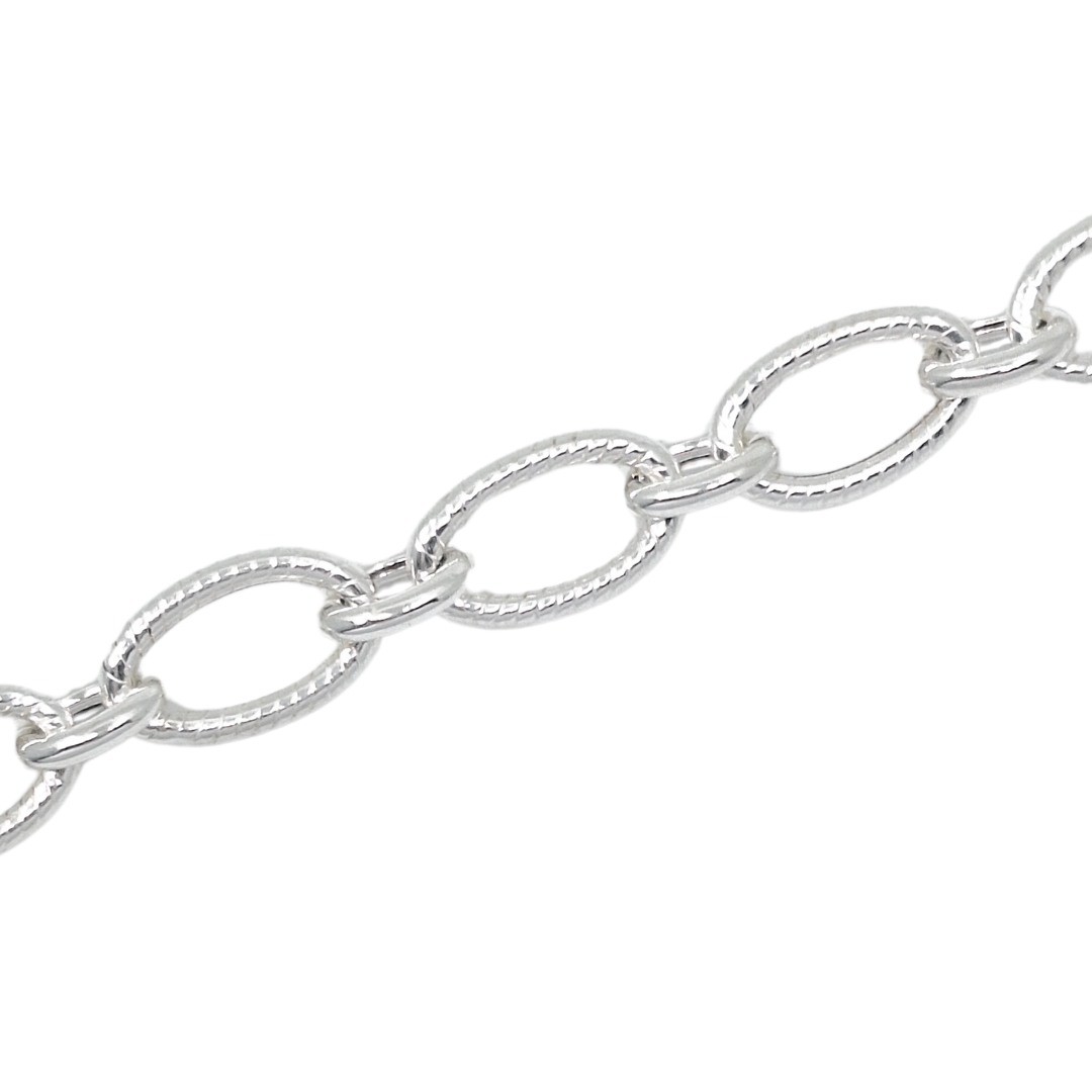 Silver Chain Hollow Link Necklace 18 Inches