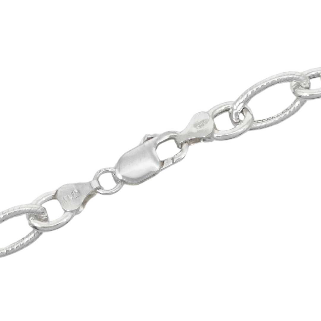 Silver Chain Hollow Link Necklace 18 Inches