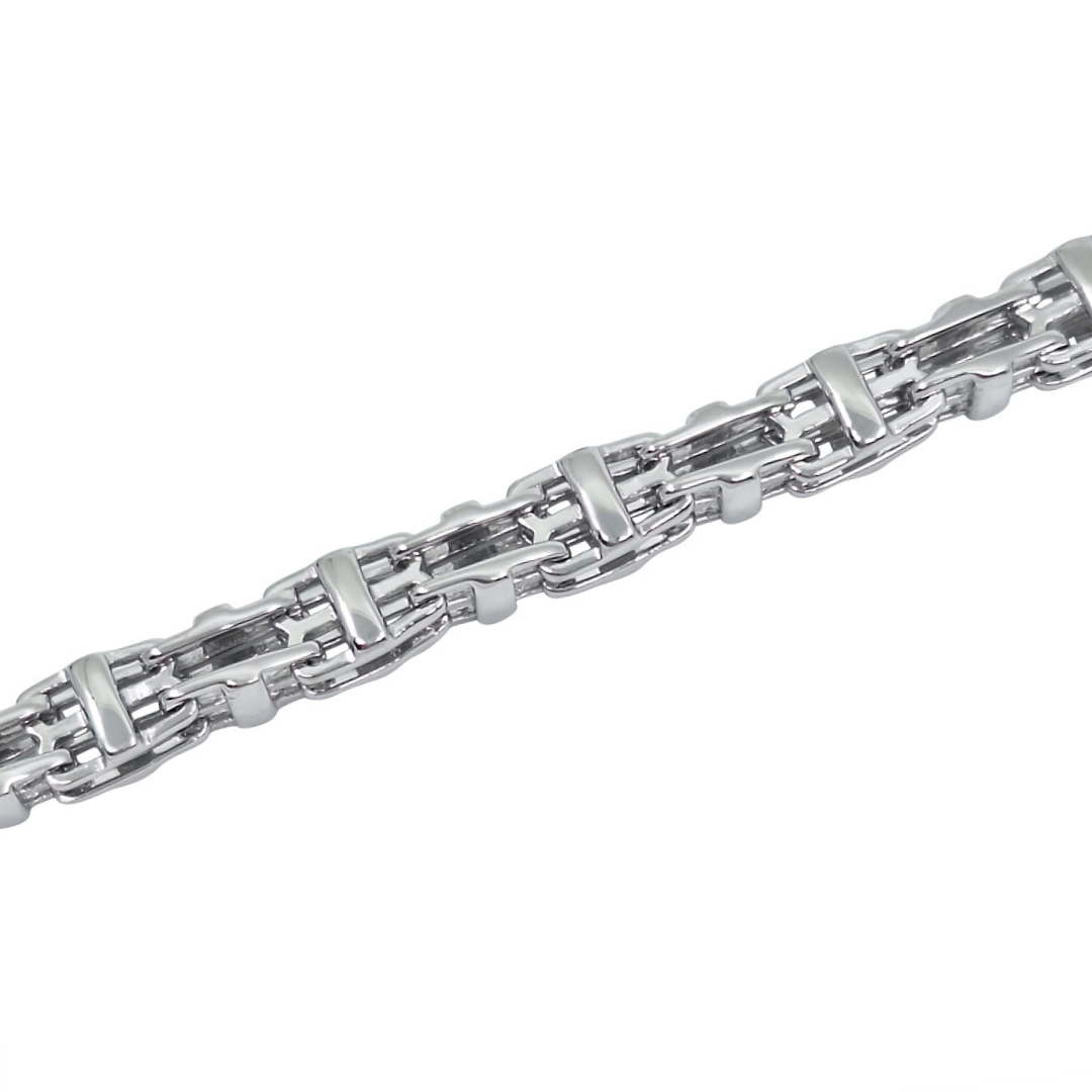 Silver Woven Link Bracelet 9 Inches
