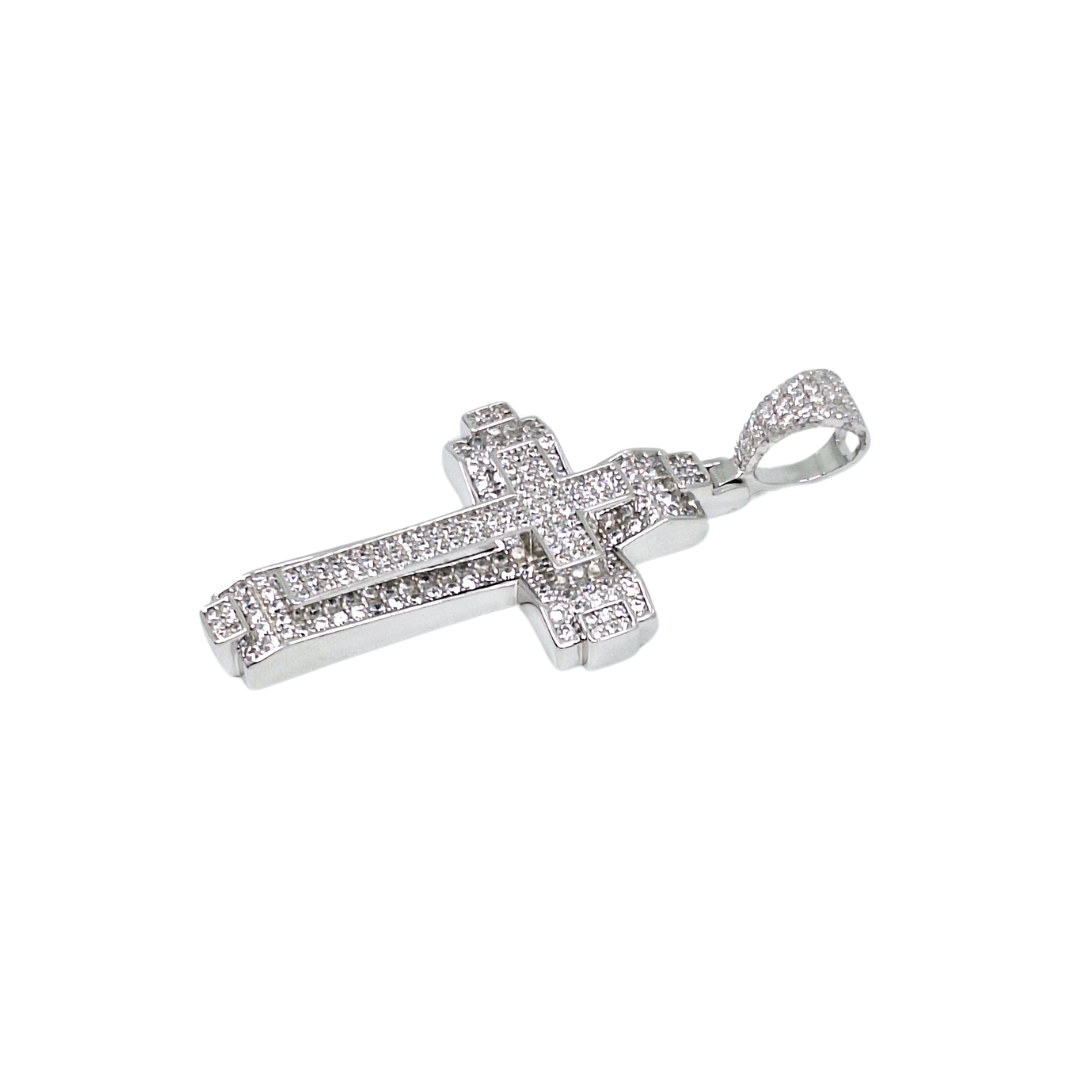 Silver & CZ Cross Pendant