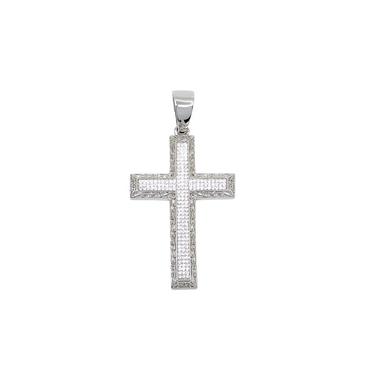 Silver CZ Cross Pendant