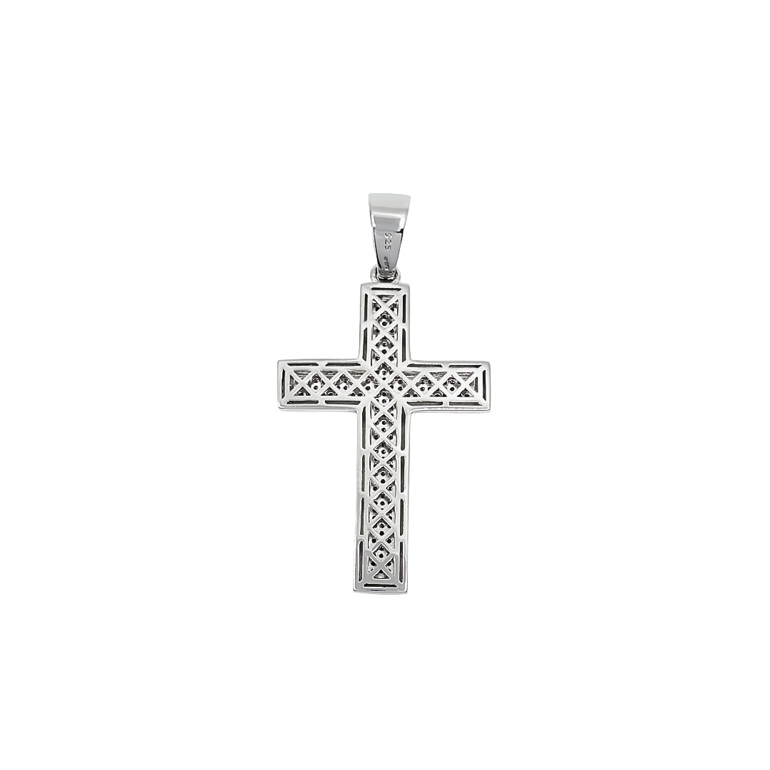 Silver CZ Cross Pendant
