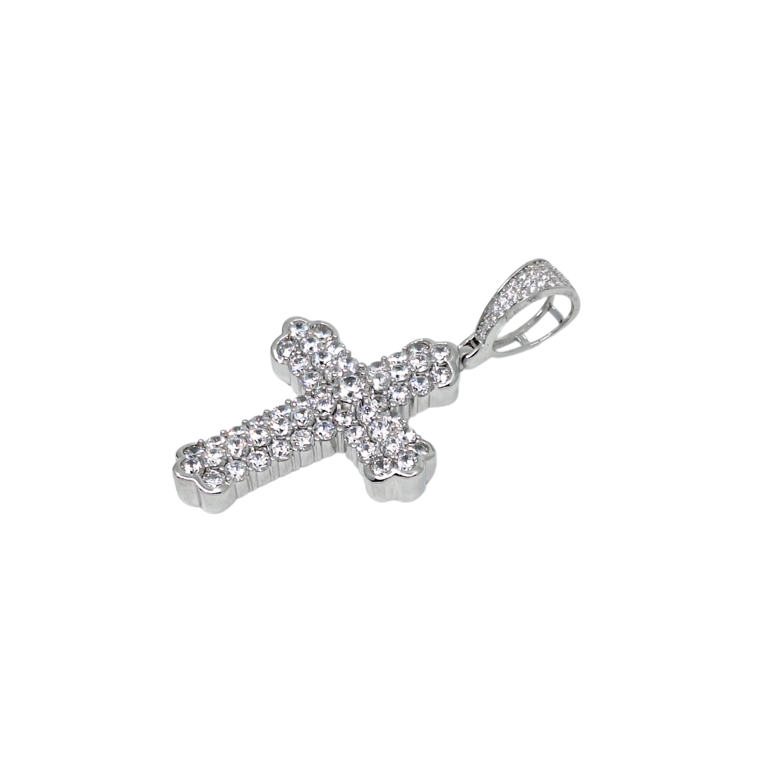 Silver & CZ Cross Pendant