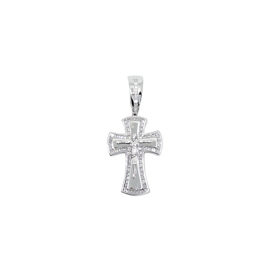 Silver & CZ Crucifix Cross Pendant