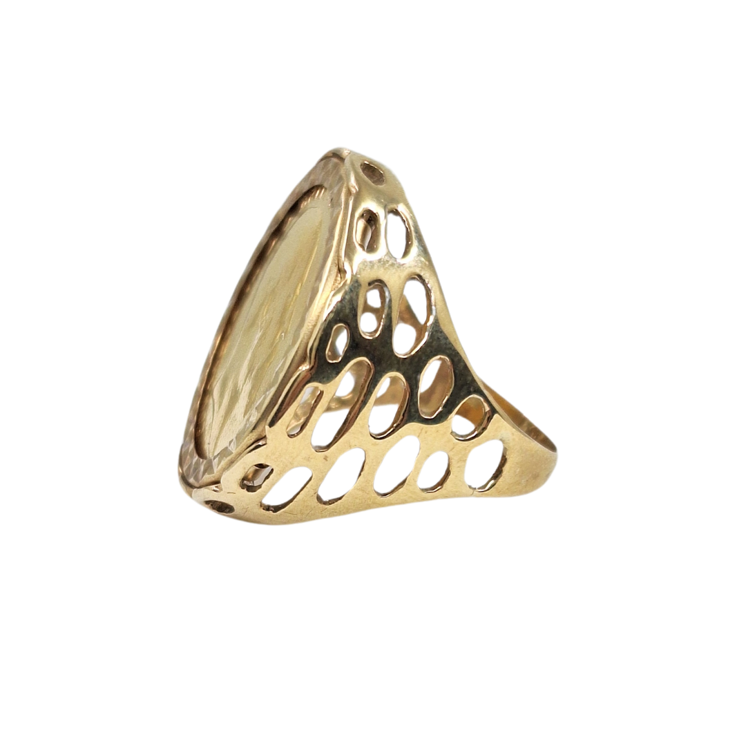 9ct/22ct Yellow Gold Full Sovereign Ring 1907