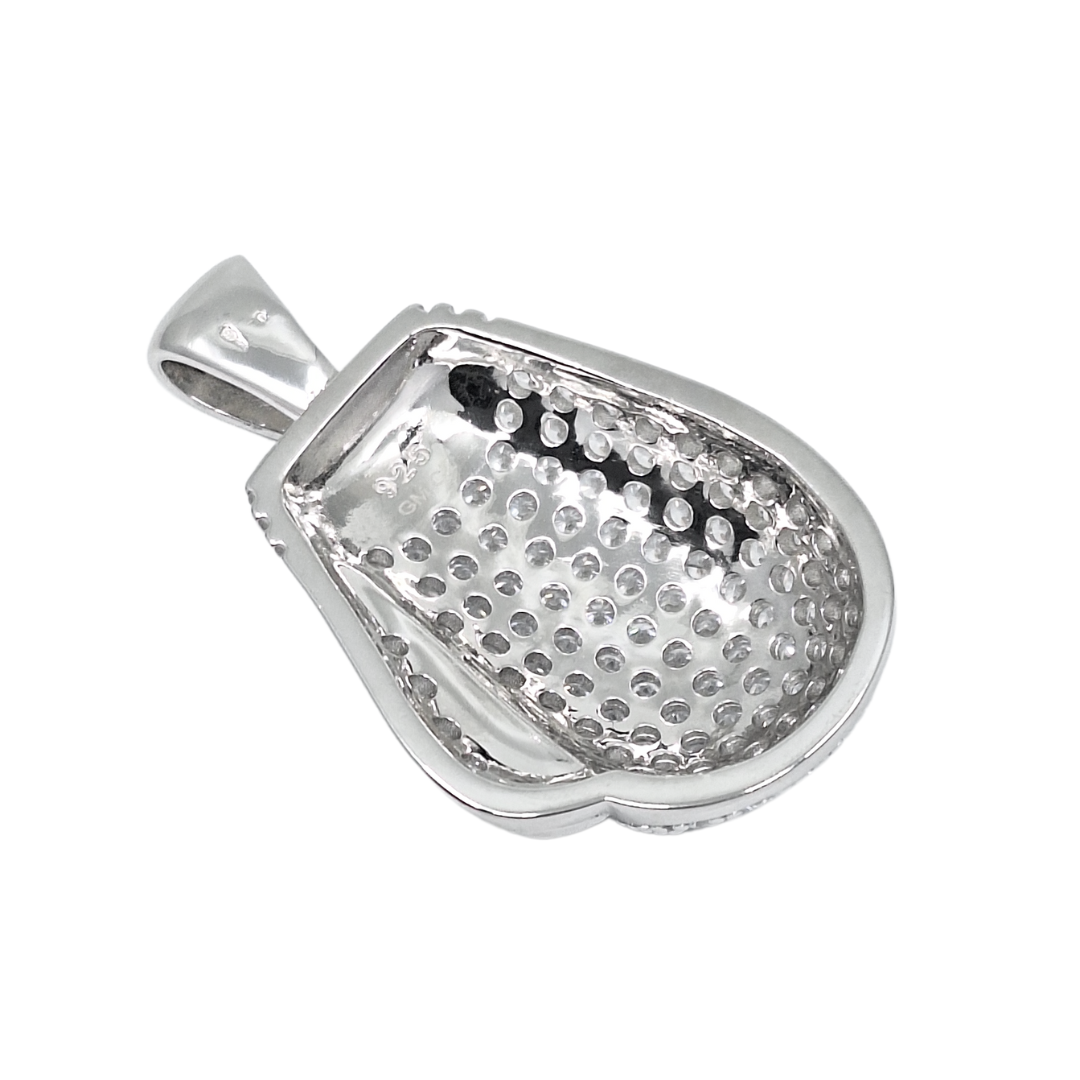 Silver & CZ Large Boxing Glove Pendant