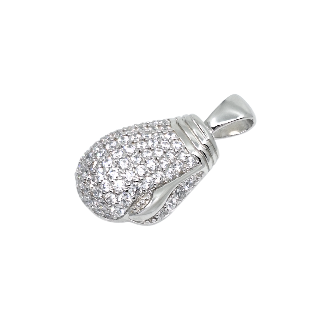Silver & CZ boxing Glove Pendant