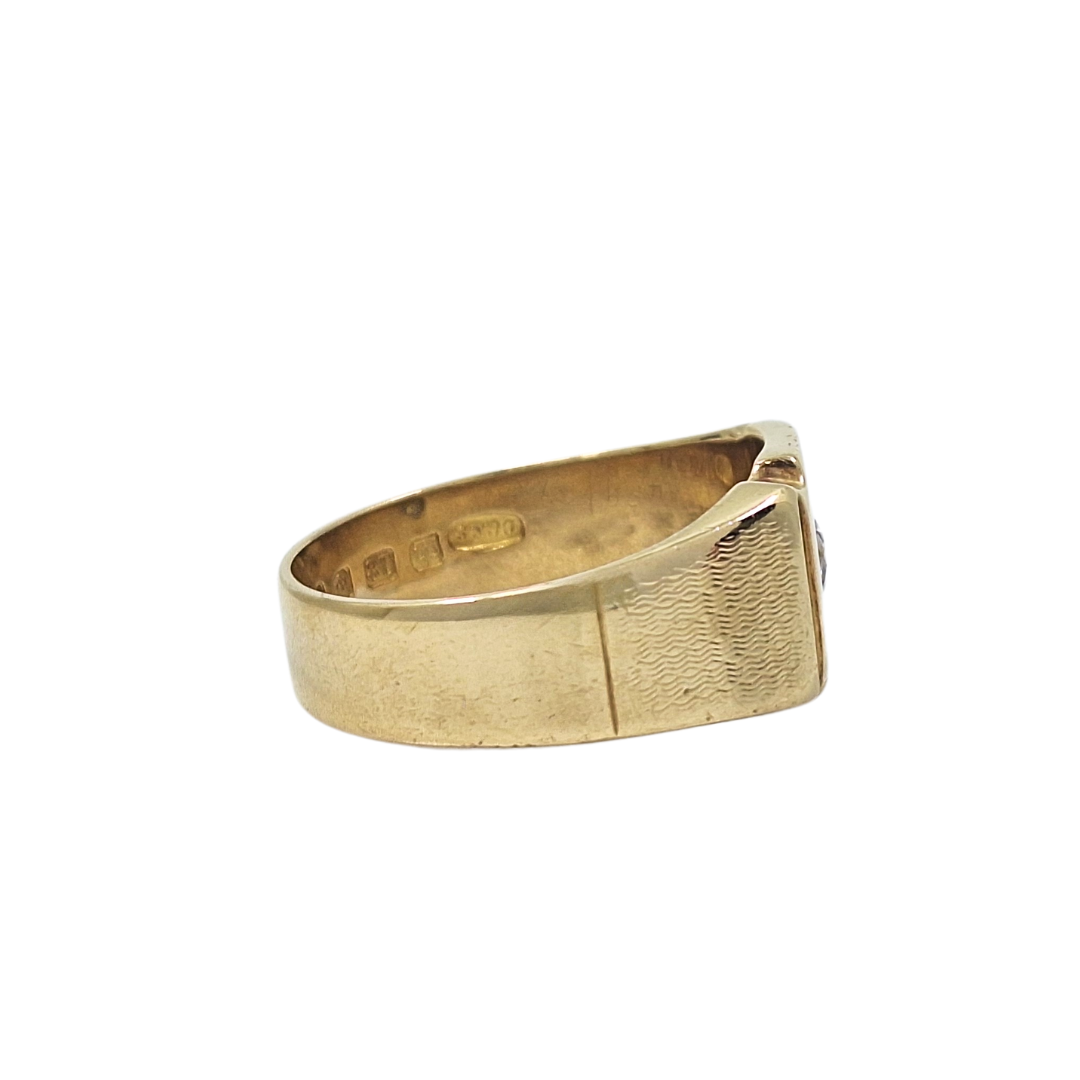 18ct Yellow Gold Diamond Set Signet Ring