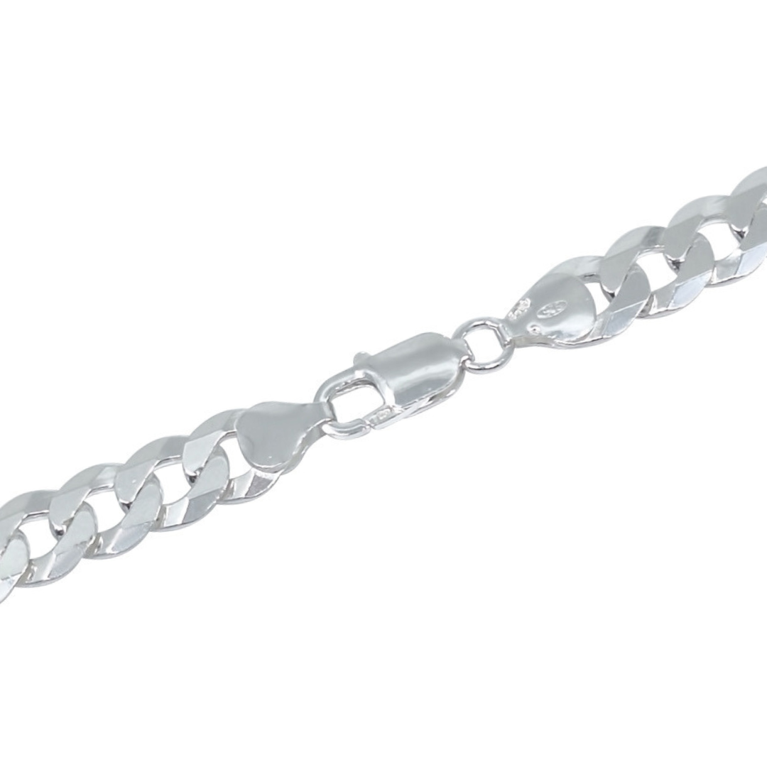 Silver Curb Link Chain 28 Inches