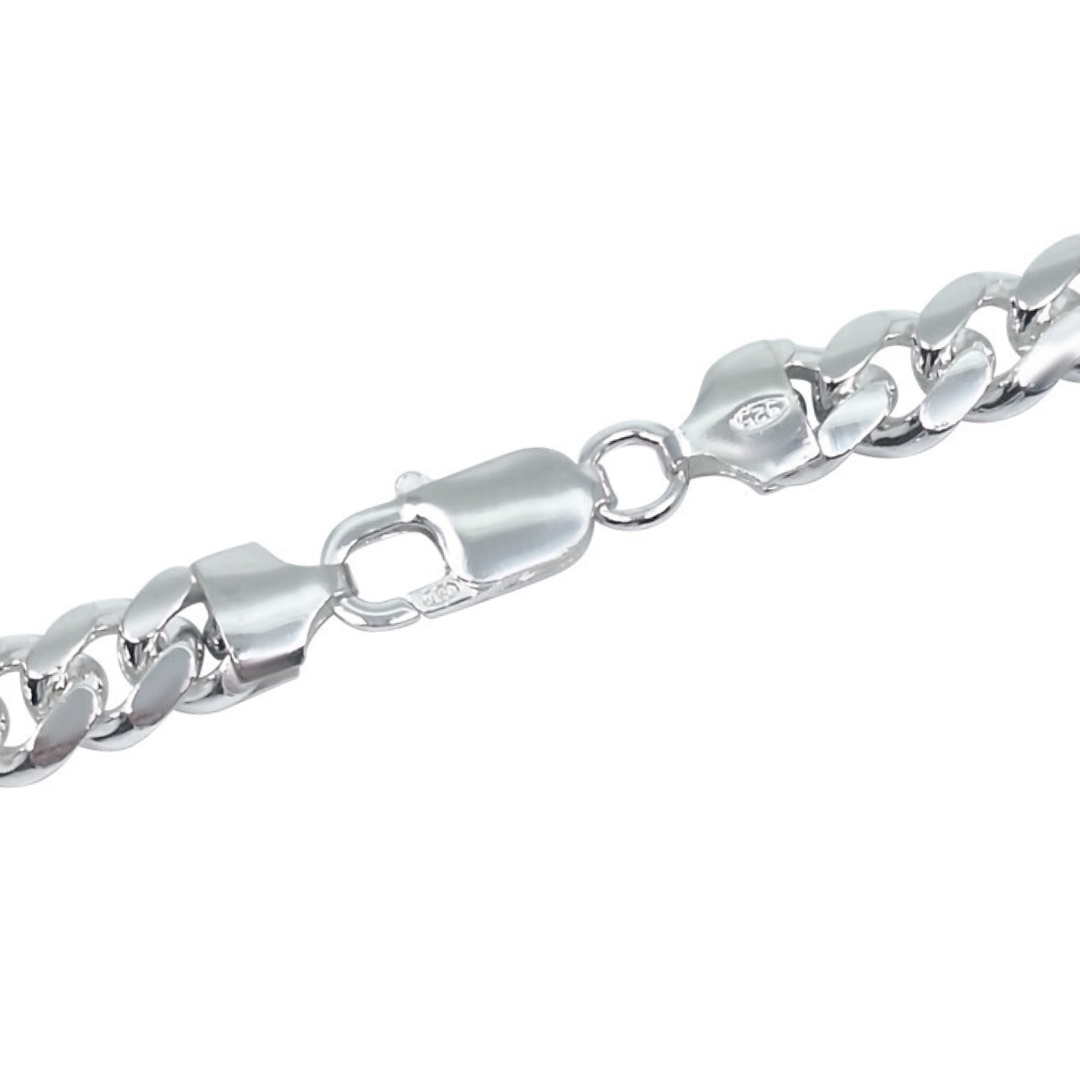 Silver Curb Link Chain 26 Inches