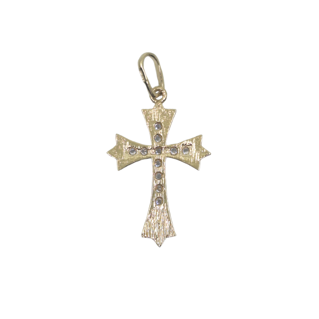 9ct Yellow Gold Cubic Zirconia Cross