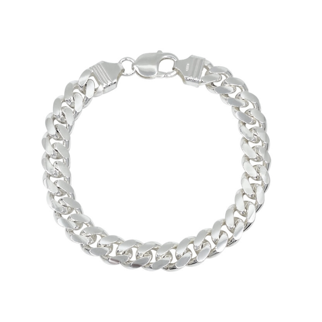 Silver Curb Bracelet 9.5 Inches