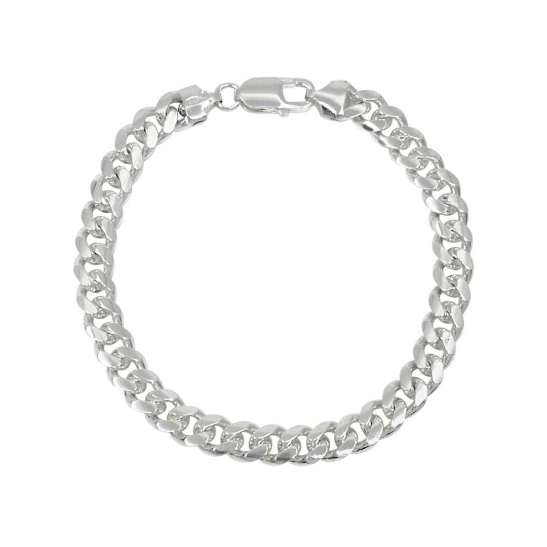 Silver Curb Bracelet 8.5 Inches