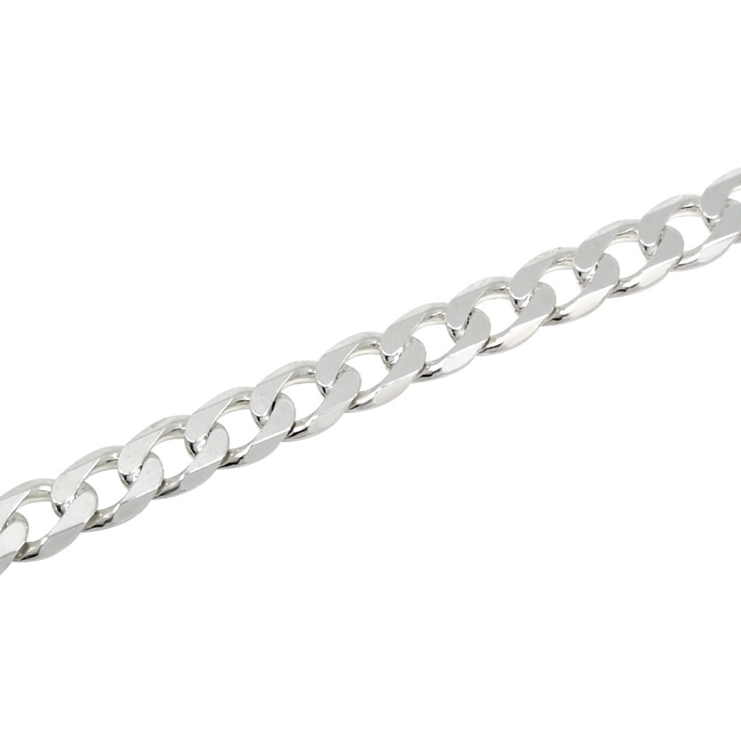 Silver Curb Bracelet 9 Inches