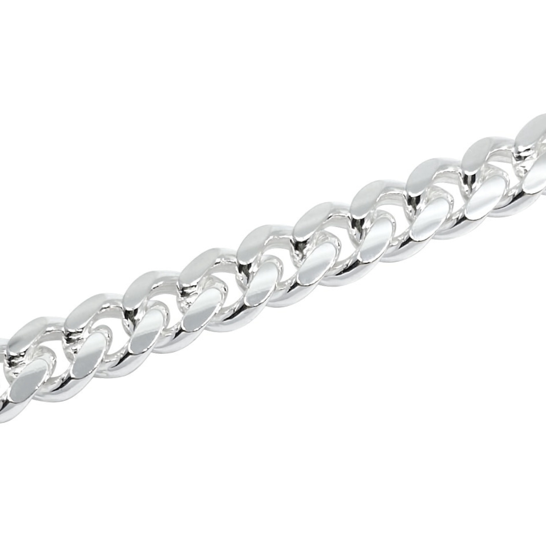 Silver Curb Bracelet 9 1/4 Inches