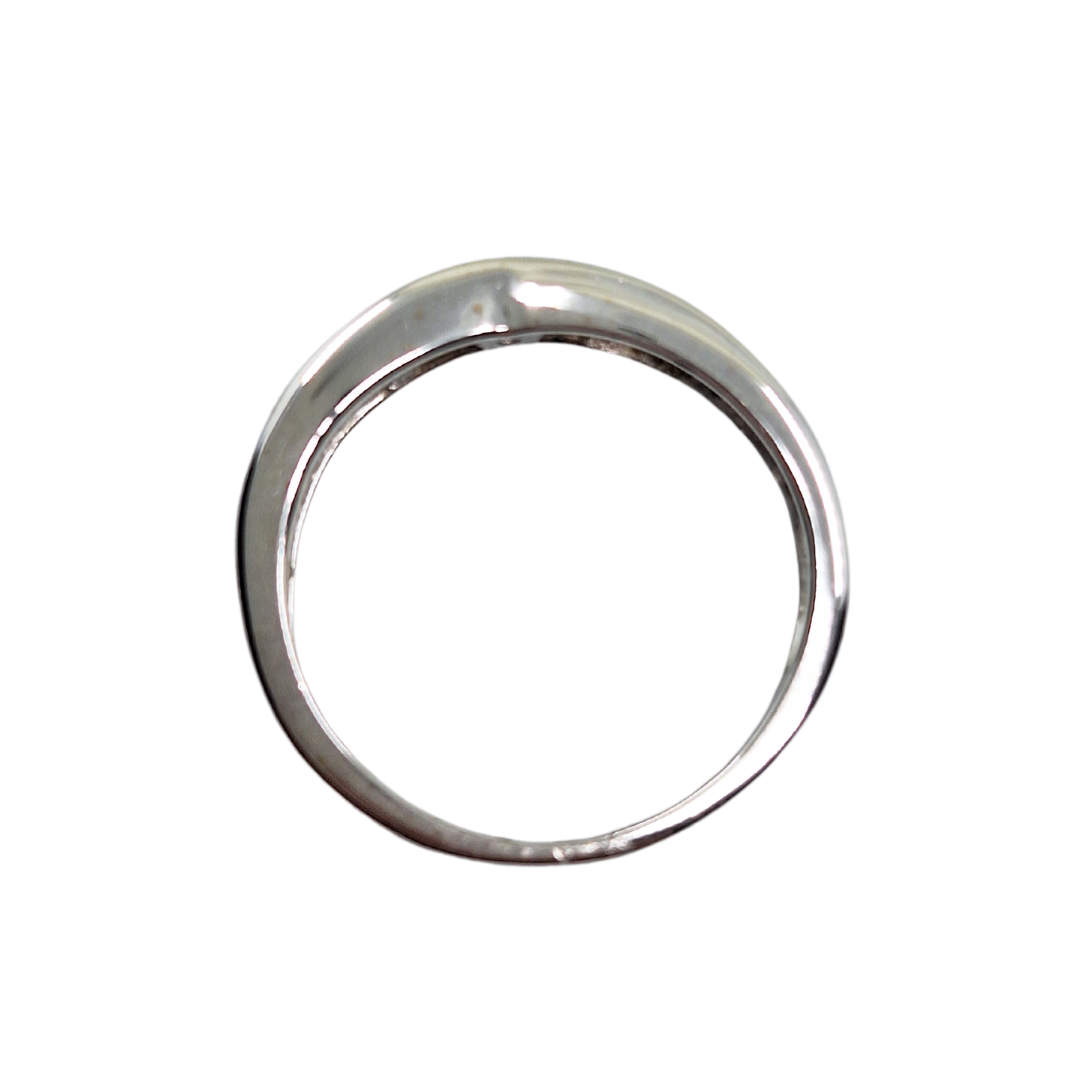 18ct White Gold Diamond Crossover Band Ring