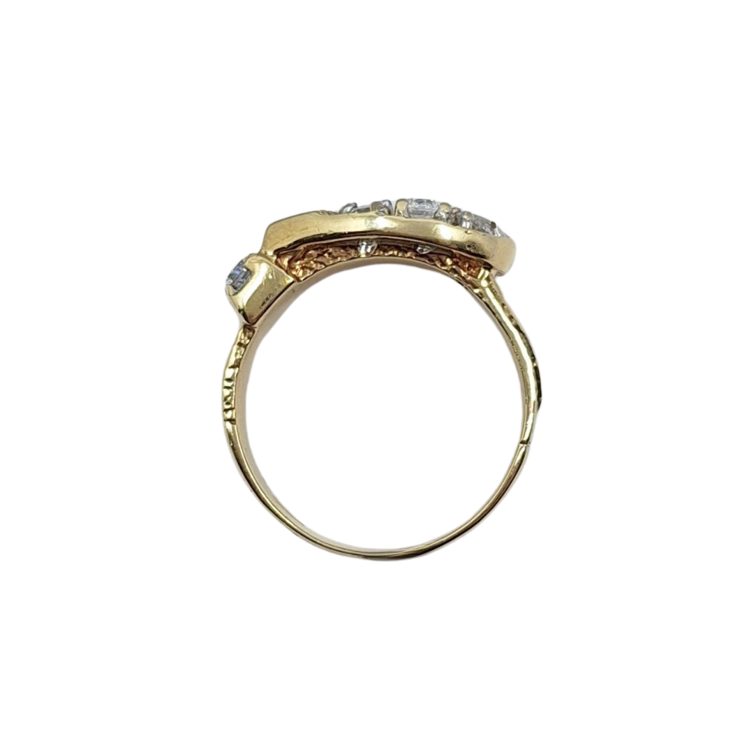 9ct Yellow Gold CZ Buckle Ring