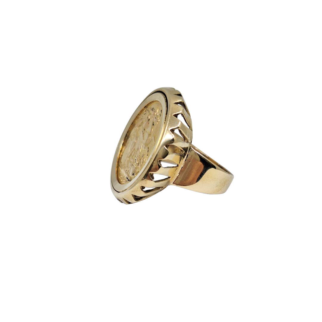 9ct Yellow Gold Full Sovereign Ring 1968