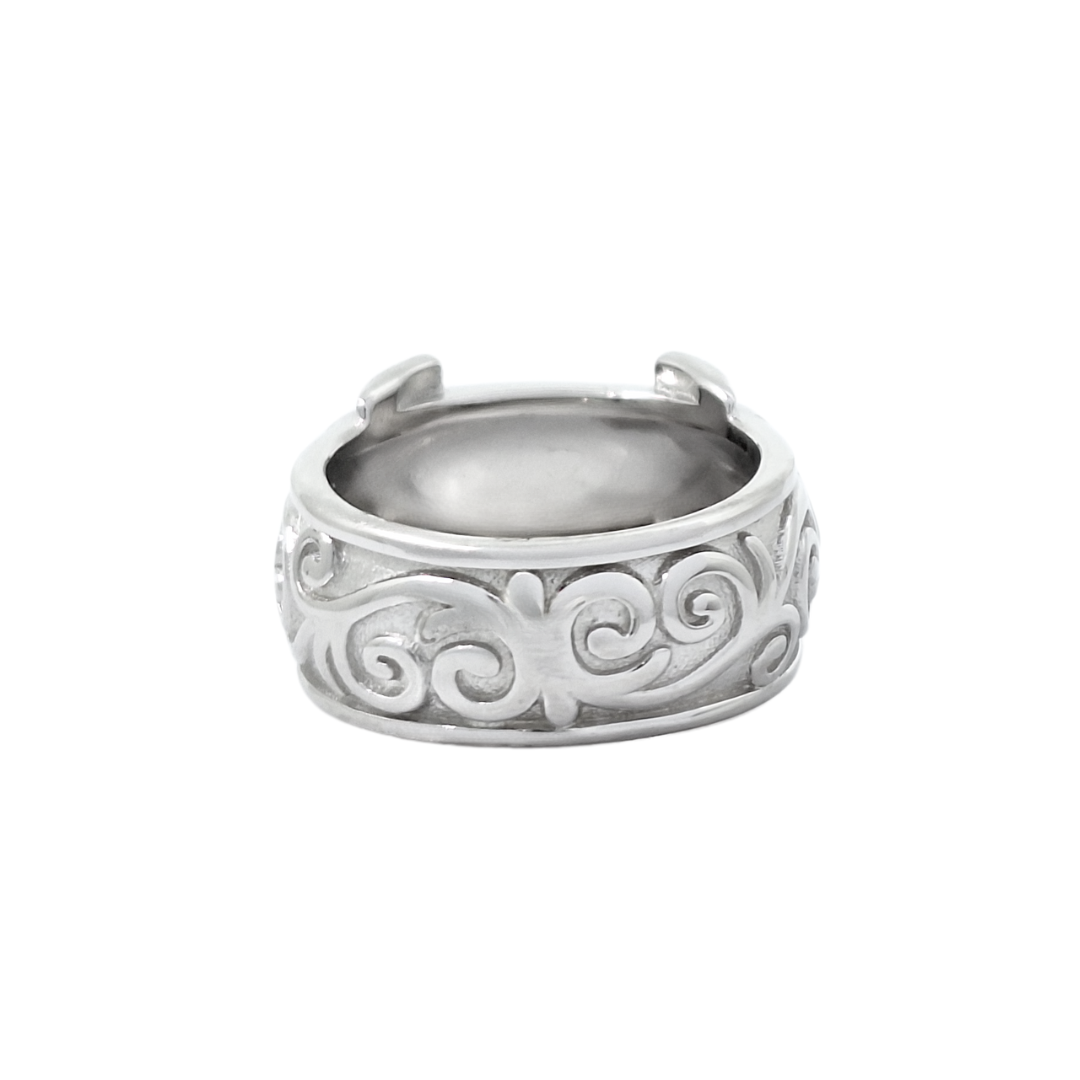 Silver Double Buckle Ring