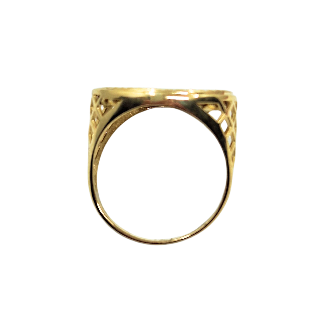 9ct/22ct Yellow Gold Full Sovereign Coin Ring 1891
