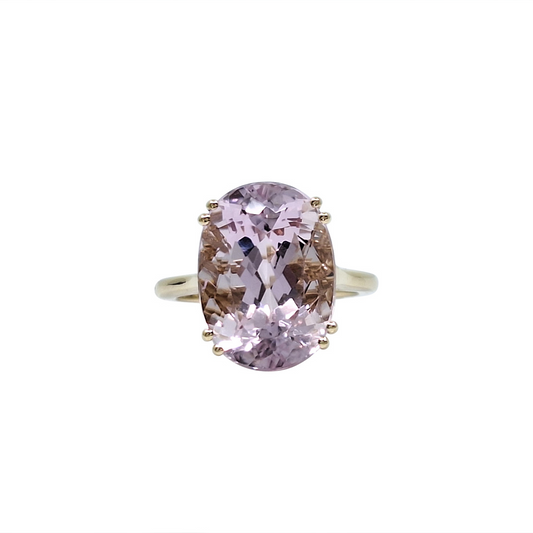 14ct Yellow Gold Kunzite Solitaire Ring