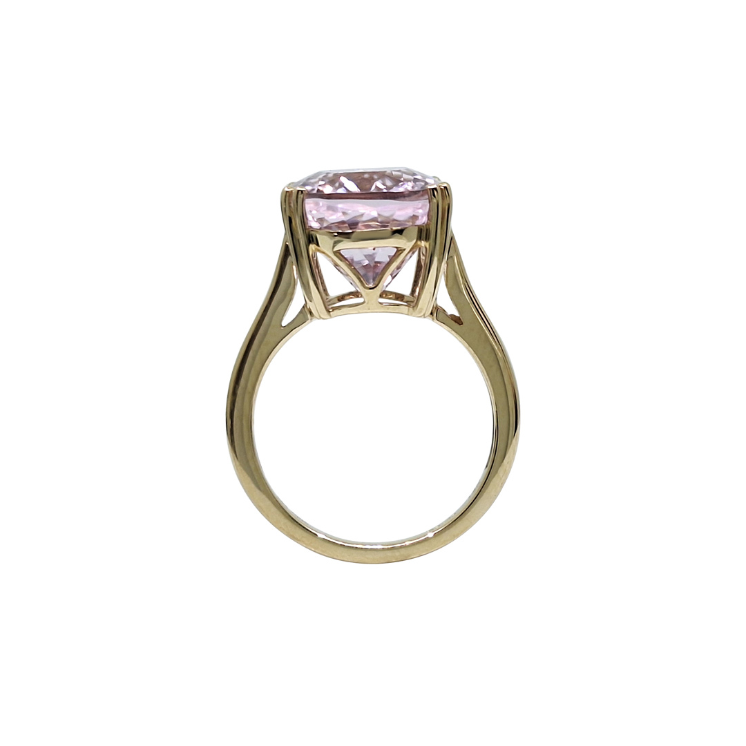 14ct Yellow Gold Kunzite Solitaire Ring
