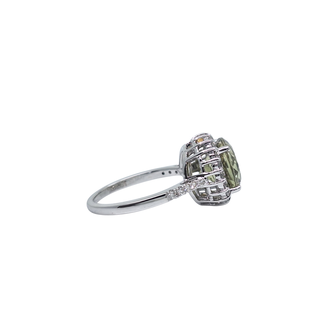 Platinum Csarite & Diamond Ring