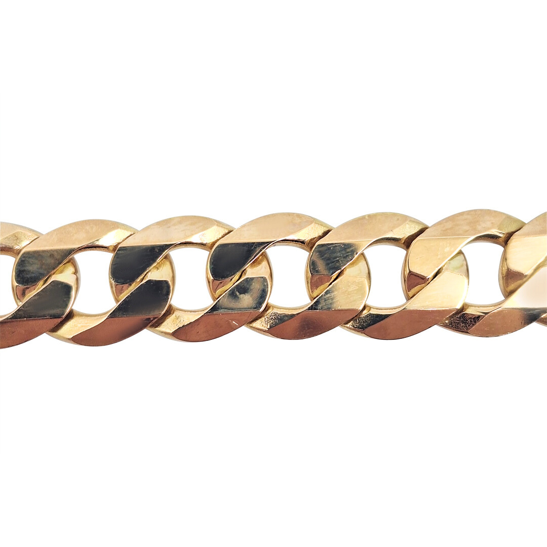 9ct Yellow Gold Curb Bracelet 9.25"