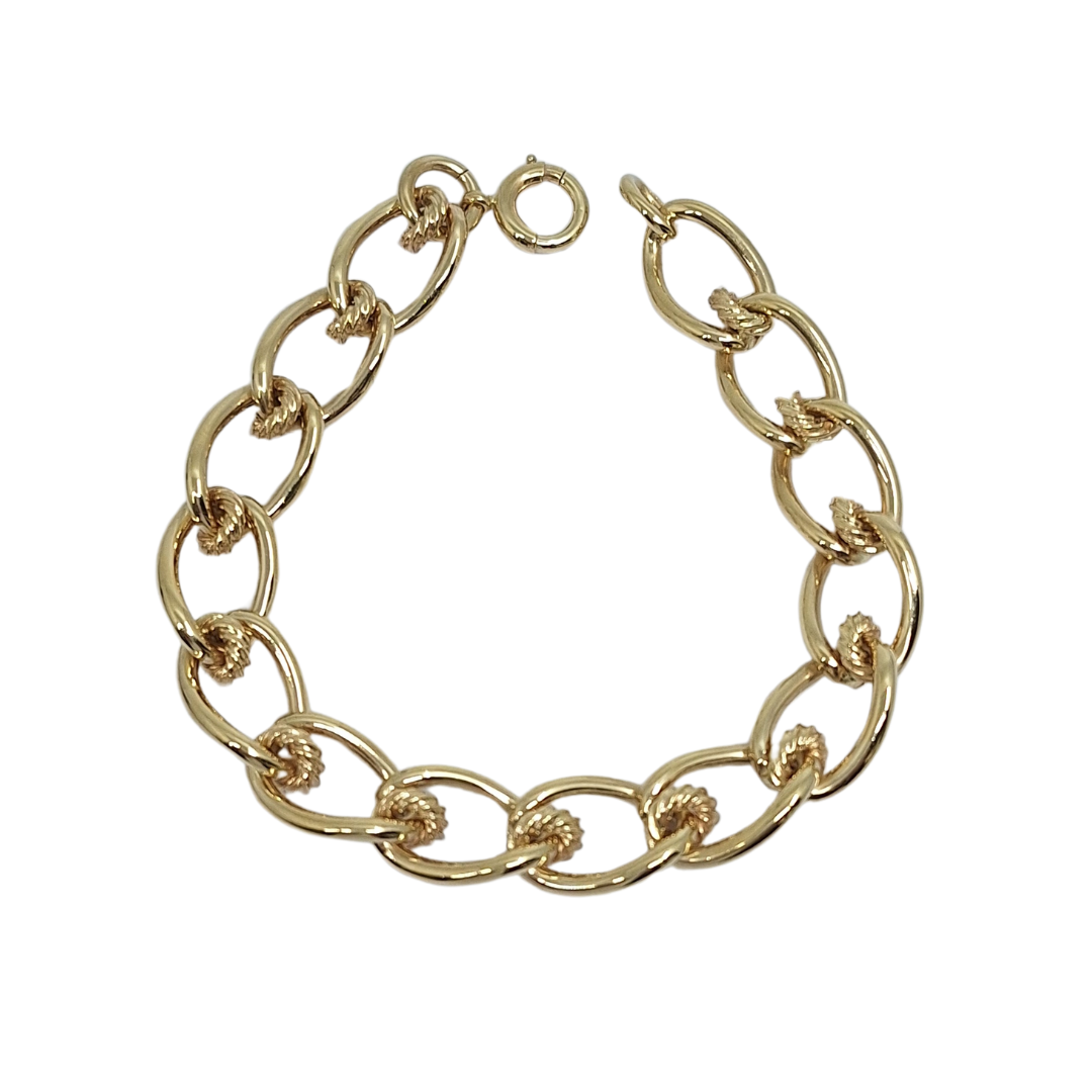 9ct Yellow Gold Fancy Link Bracelet 7.5"