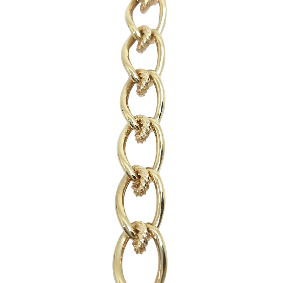 9ct Yellow Gold Fancy Link Bracelet 7.5"
