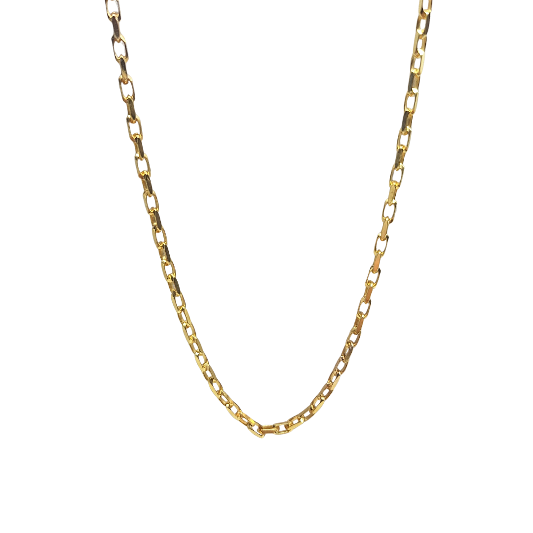 9ct Yellow Gold Diamond Cut Belcher Chain 17"